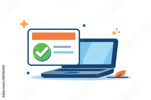 Personal productivity optimization and clear task ownership for modern professionals, a single highlighted task card paired with a laptop and a small checkmark symbolizing focus