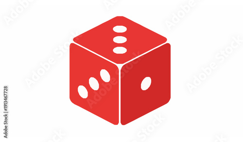 Ludo game dice vector icon in isometric style