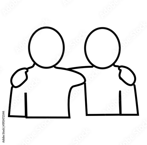 Cartoon Icon Mental Health Hang Out With A Friend Simple Digital Design