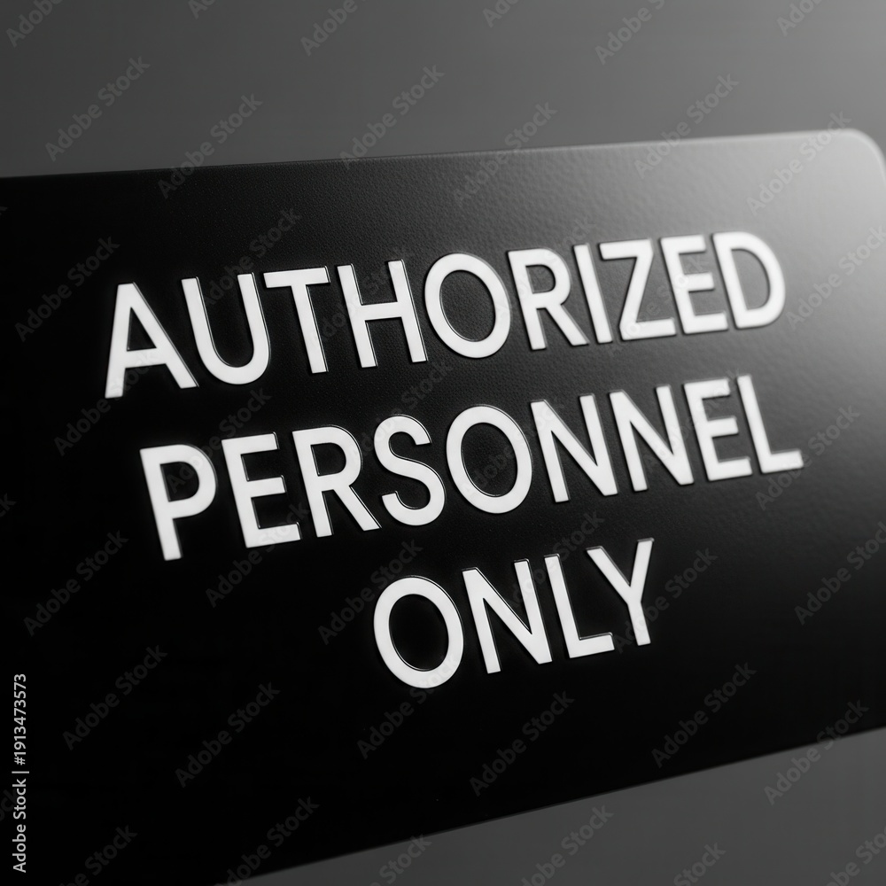 Fototapeta premium Authorized Personnel Only: Sign Indicating Restricted Access and Exclusive Entry Restriction