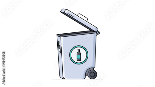 Simple black line drawing of two plastic cosmetic bottles with pump and cap lids for personal hygiene products.