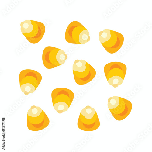 Fresh Corn Kernels on White Background for Cooking and Food Preparation