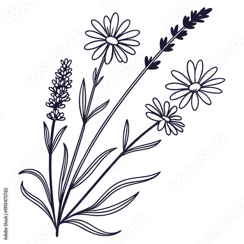 Lavender & Daisy Minimal Crest – 2026 Premium Bestseller 1