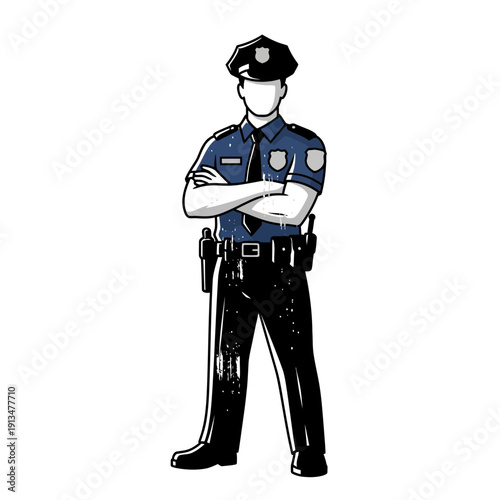 Police Officer Standing with Arms Crossed