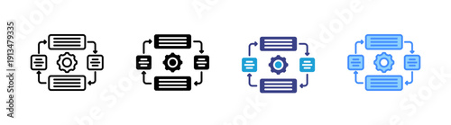 Procedure icon set multiple style collection