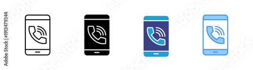 Phone icon set multiple style collection