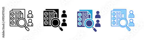 Survey icon set multiple style collection