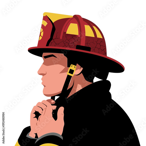 Firefighter Portrait Illustration