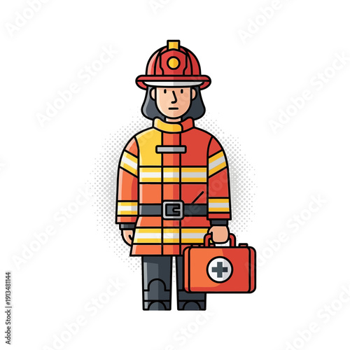 Firefighter with Medical Kit