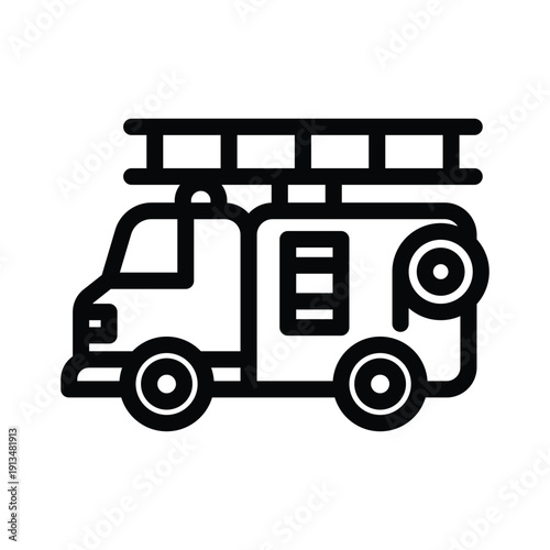  firefighter car line icon illustration vector graphic.eps
