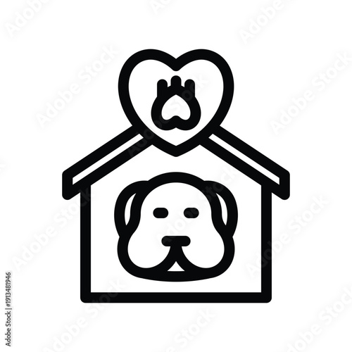 animal shelter line icon illustration vector graphic.eps