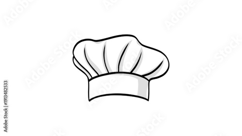 Professional Chef Hat Toque Silhouette Illustration