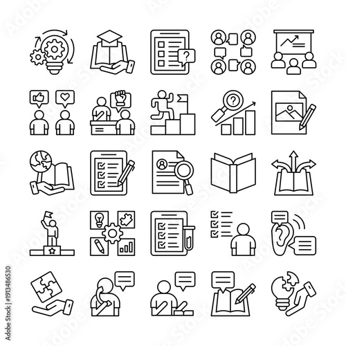 25 Premium Creative Learning Icon Pack – Innovative Education, Online Courses & Skill Development icons Set