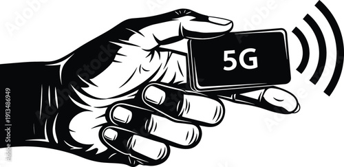 Modern 5G technology high speed network concept with global wireless connectivity internet of things and fast mobile data communication vector