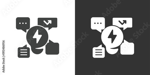 Creative Brainstorming icon. Solid glyph series icon