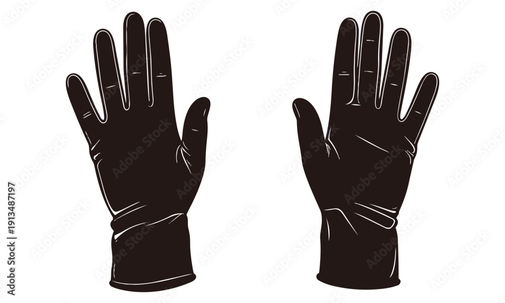 Obraz premium シルエット【ゴム手袋】