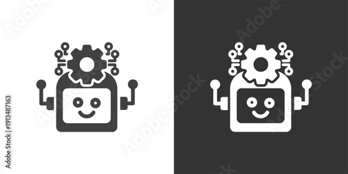 Artificial Intelligence icon. Solid glyph series icon