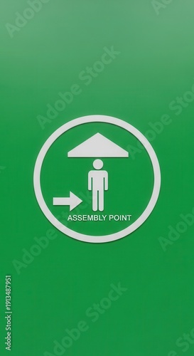 Essential Public Safety Sign: Designated Gathering Zone for Emergency Protocols and Procedures