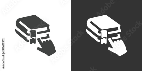 E-Book icon. Solid glyph series icon