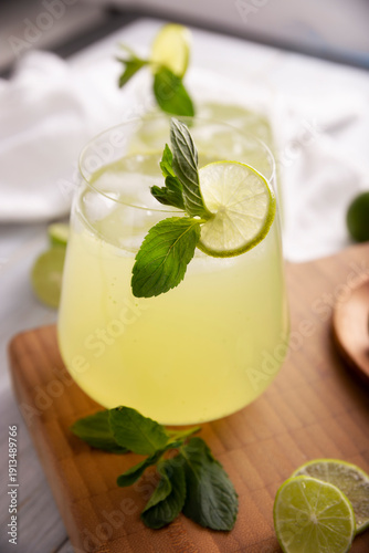 Wallpaper Mural lemonade with organic lemons and mint, a popular refreshing drink in many countries. in Mexico it is part of their traditional Aguas Frescas, where it is called Agua de Limon. Torontodigital.ca