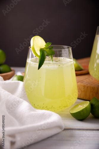 Wallpaper Mural lemonade with organic lemons and mint, a popular refreshing drink in many countries. in Mexico it is part of their traditional Aguas Frescas, where it is called Agua de Limon. Torontodigital.ca