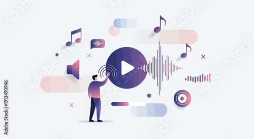 Audio Visualizer and Music Player with Sound Wave and Play Button