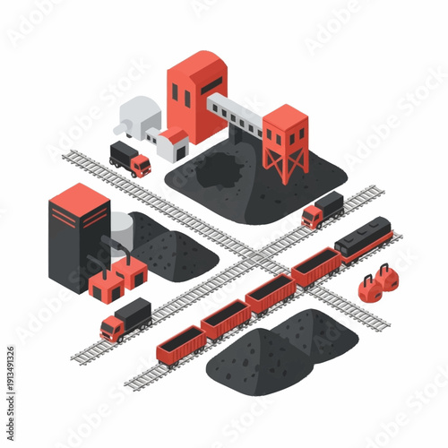 Isometric View of Model Train Set.