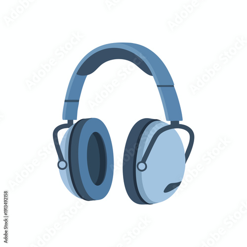 Blue Over Ear Headphones Illustration