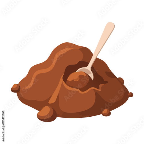 Chocolate Pudding with Spoon