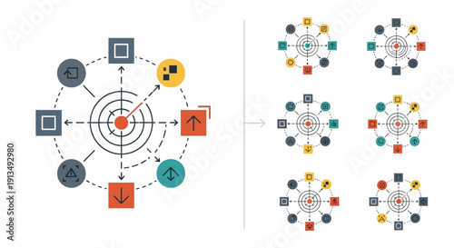 Business Strategy Target Network Connections Concept.