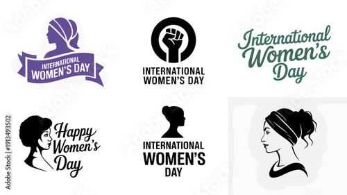 International Womens Day Logos and Silhouettes