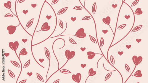 Charming seamless pattern of tiny hearts on a soft pink background, ideal for Valentine's Day and romantic designs.