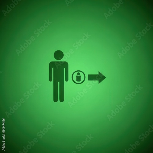 Iconic Representation Illustrating Personal Growth and Development with a Forward Trajectory