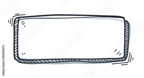 A hand-drawn, sketchy rectangular frame or doodle box with a white interior.