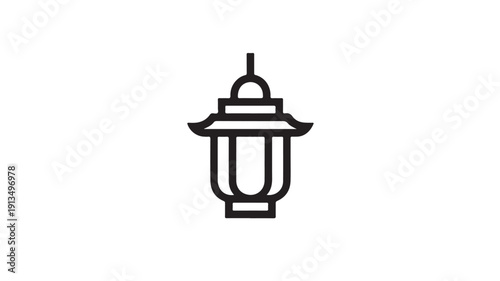Wallpaper Mural Simple Lantern Icon in Minimalist Style with Black Color on White Background for Graphic Design Torontodigital.ca