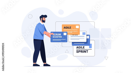 Agile Scrum Master Managing Project Tasks and Sprints in Business