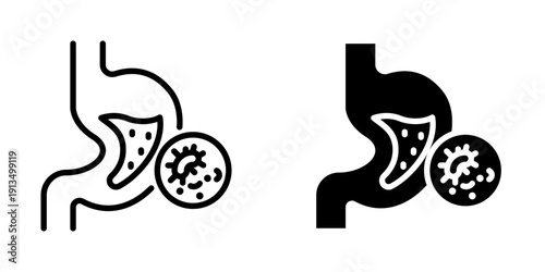 Stomach icon, element icon for cancer diagnosis, Design Branding, Print, and Digital Media