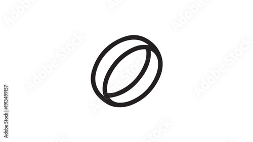 Macadamia nut in simple minimalist style with dark monochrome color on plain white background for healthy snacking