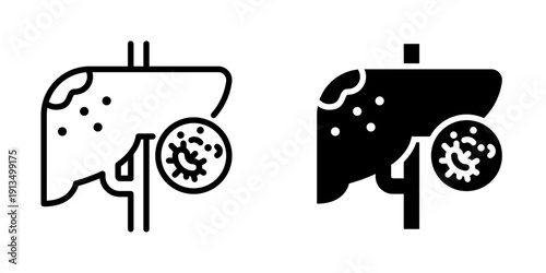 Liver cancer icon, element icon for cancer diagnosis, Design Branding, Print, and Digital Media