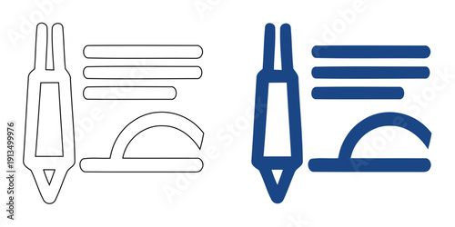 Digital Document Signature and E-Signature Icon, Abstract Electronic Contract and Agreement Symbol, Modern Paperless Workflow and Authorization Graphic, Blue Tech Legal Verification Vector