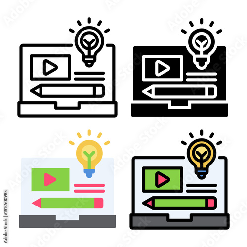 content creation Icon set collection, Complete icon pack collection for Content Marketing theme needs