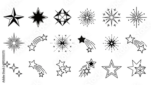 Collection of intricate ice crystals and snowflake designs in black and white.