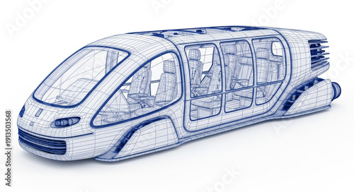 Futuristic High Speed Train Concept Design.
