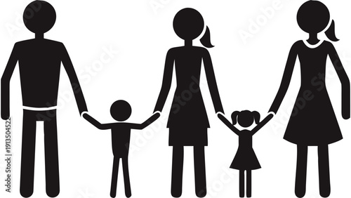 Happy family holding hands in unity and love