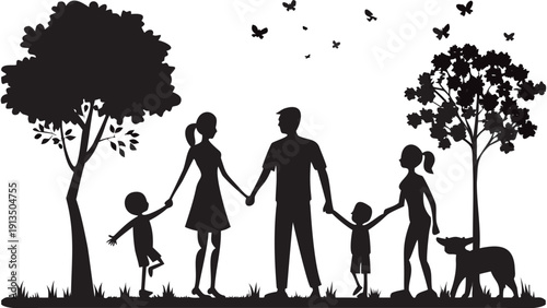 Happy family enjoying quality time together outdoors