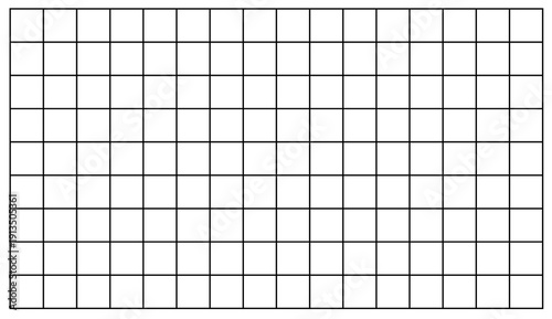 Clean square grid background with evenly spaced black lines forming a geometric pattern.