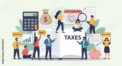 People Filing Tax Returns.