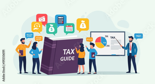 People Holding Tax Guide.