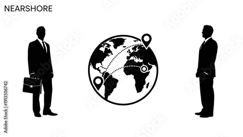 Businessmen Connect Across Globe with Nearshoring Network