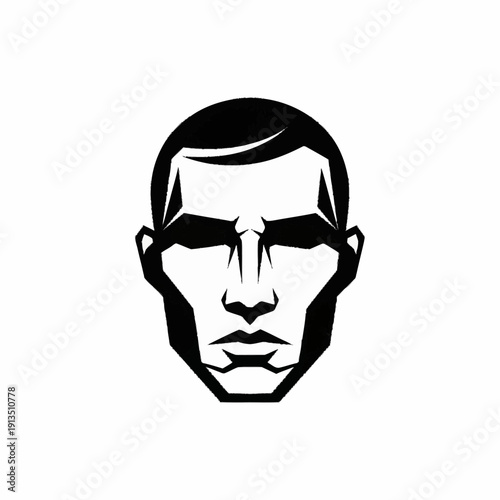 Man Face Illustration Graphic Design Element.